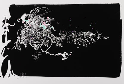 Raymond MORETTI : Les illuminations de Rimbaud en noir - Sérigraphie originale signée
