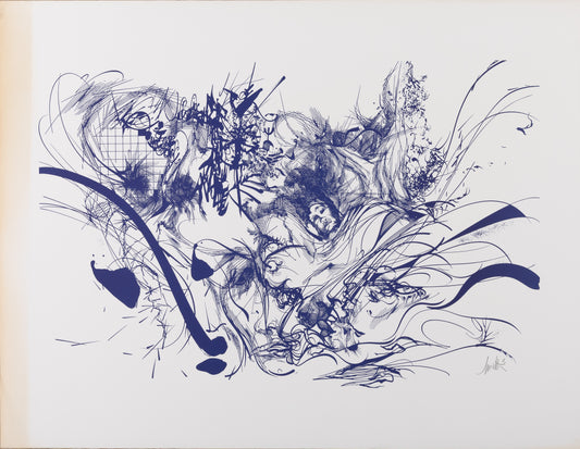 Raymond MORETTI : Les illuminations de Rimbaud en violet - Sérigraphie originale signée