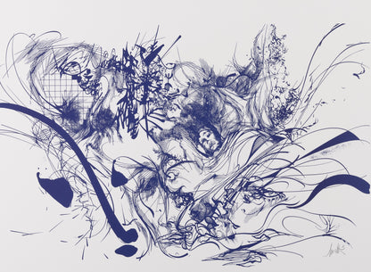 Raymond MORETTI : Les illuminations de Rimbaud en violet - Sérigraphie originale signée