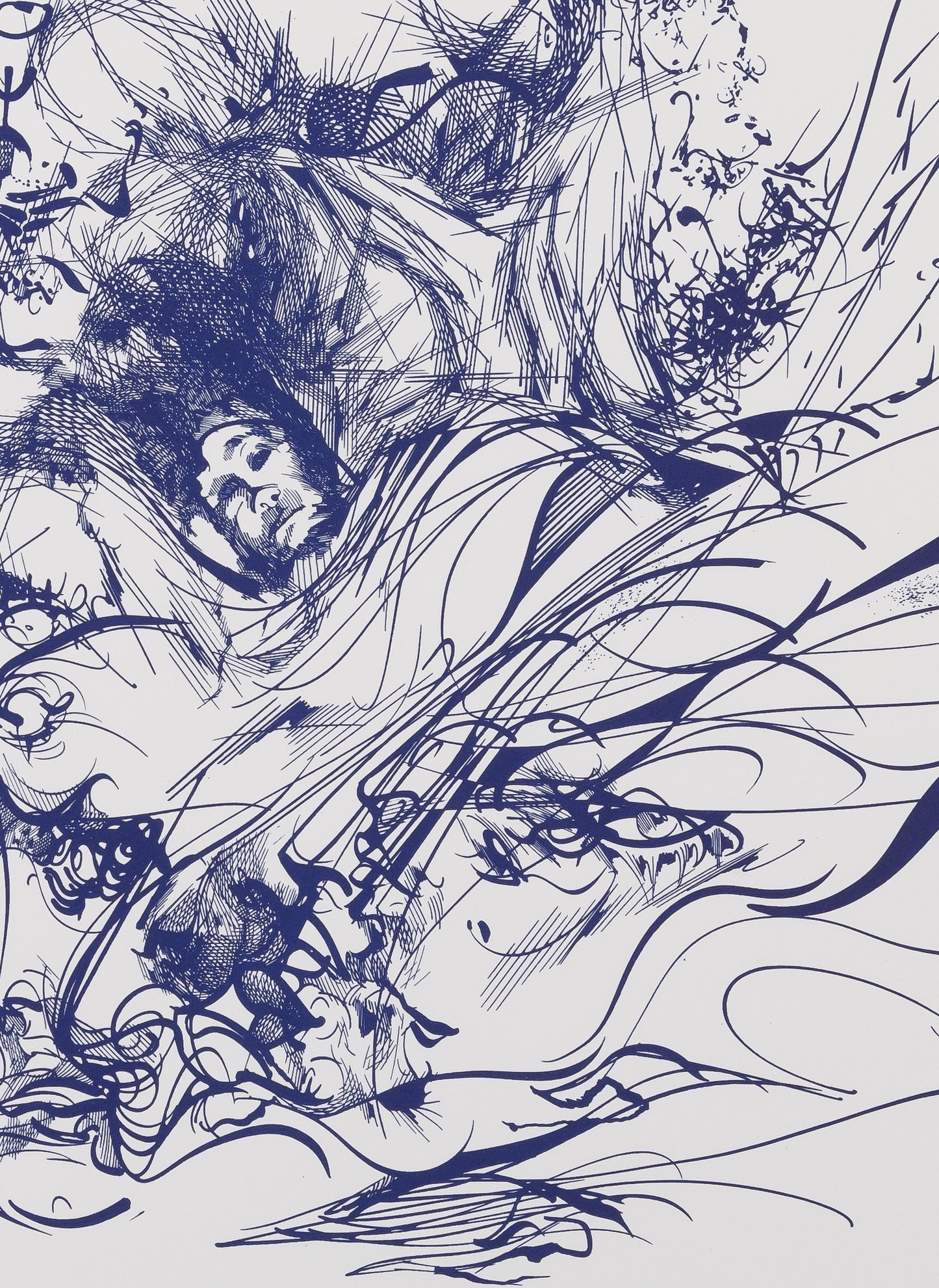 Raymond MORETTI : Les illuminations de Rimbaud en violet - Sérigraphie originale signée