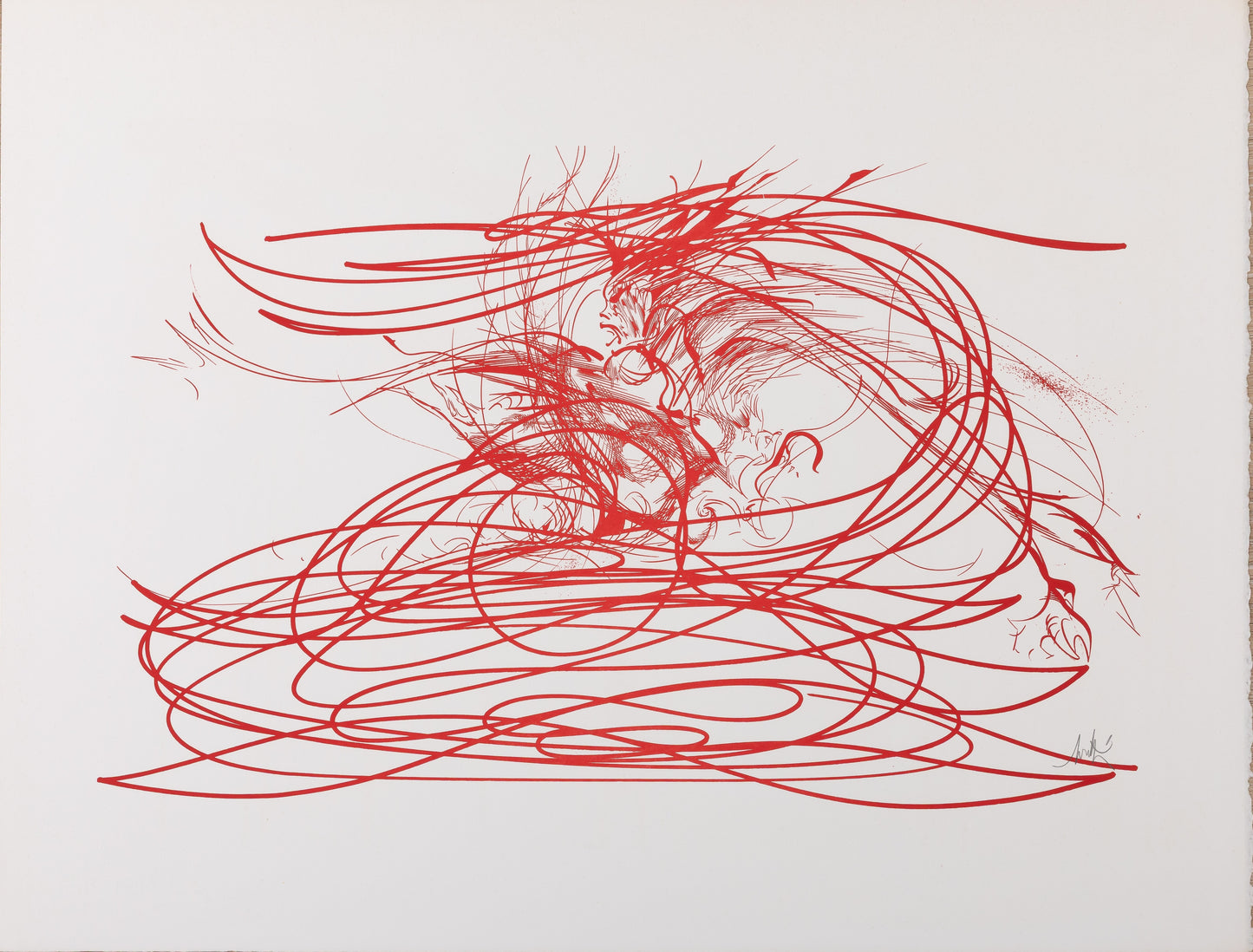 Raymond MORETTI : Les illuminations de Rimbaud en rouge - Sérigraphie originale signée