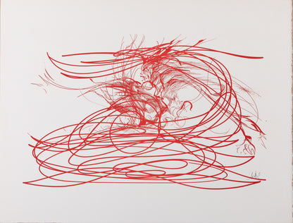 Raymond MORETTI : Les illuminations de Rimbaud en rouge - Sérigraphie originale signée