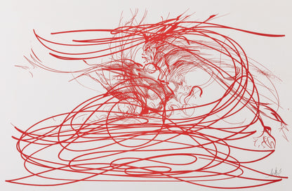 Raymond MORETTI : Les illuminations de Rimbaud en rouge - Sérigraphie originale signée