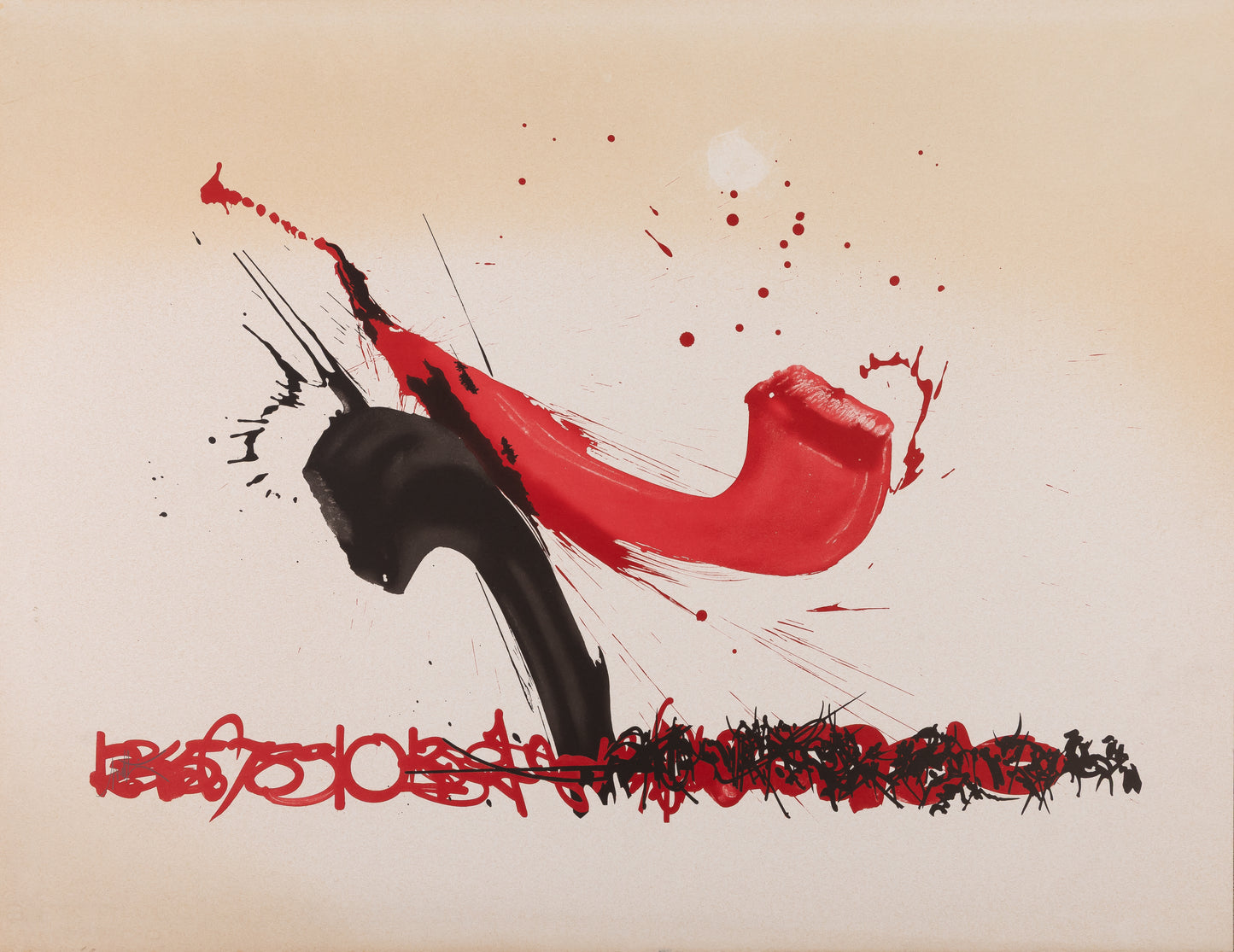 Raymond MORETTI : Les illuminations de Rimbaud en noir et rouge - Sérigraphie originale signée
