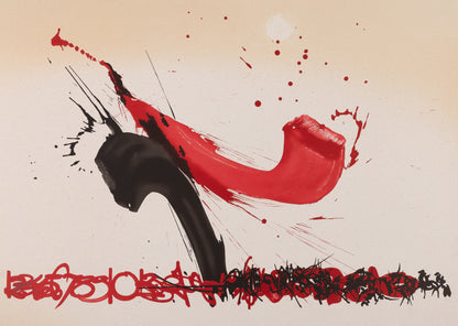 Raymond MORETTI : Les illuminations de Rimbaud en noir et rouge - Sérigraphie originale signée
