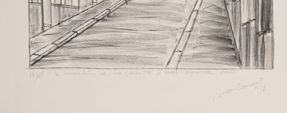 Angelo MOZZICONACCI : Le moulin de la Galette à Montmartre - Lithographie originale signée