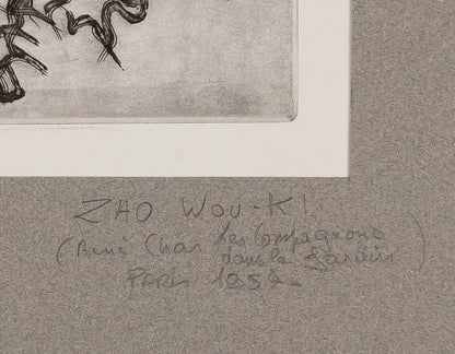 ZAO Wou Ki : Les compagnons dans le jardin - Gravure