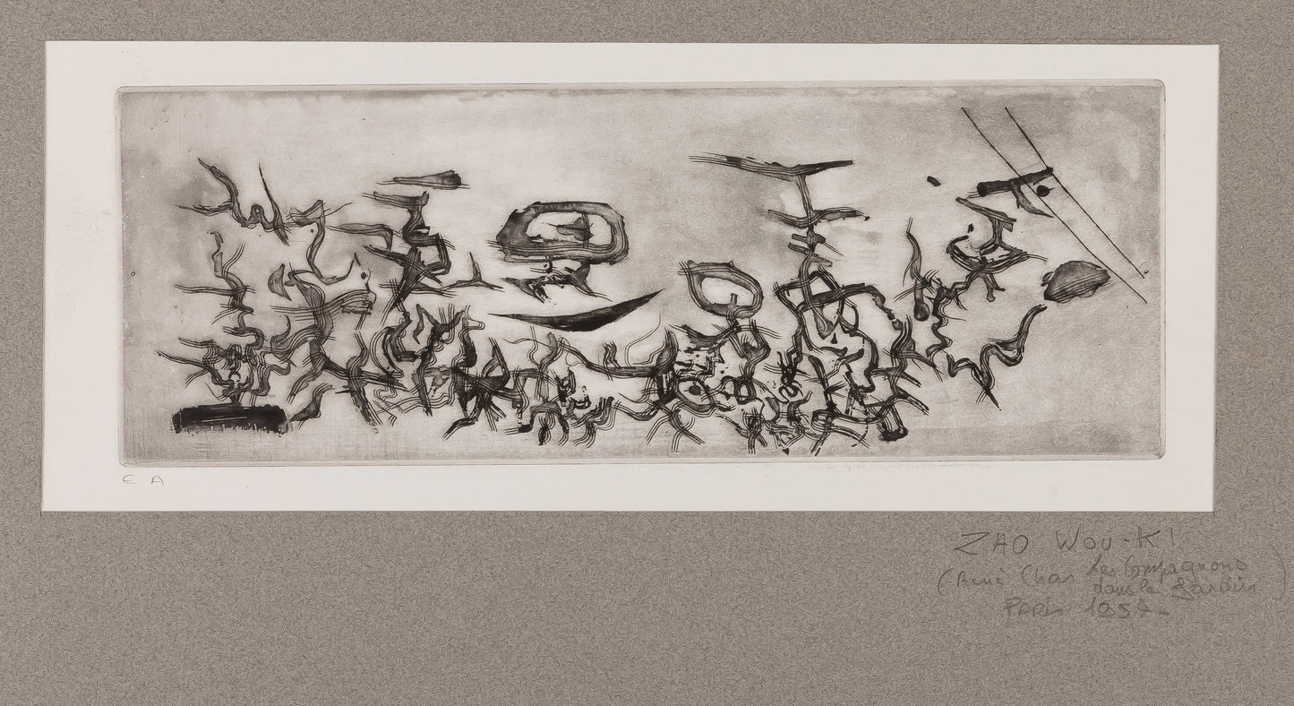 ZAO Wou Ki : Les compagnons dans le jardin - Gravure