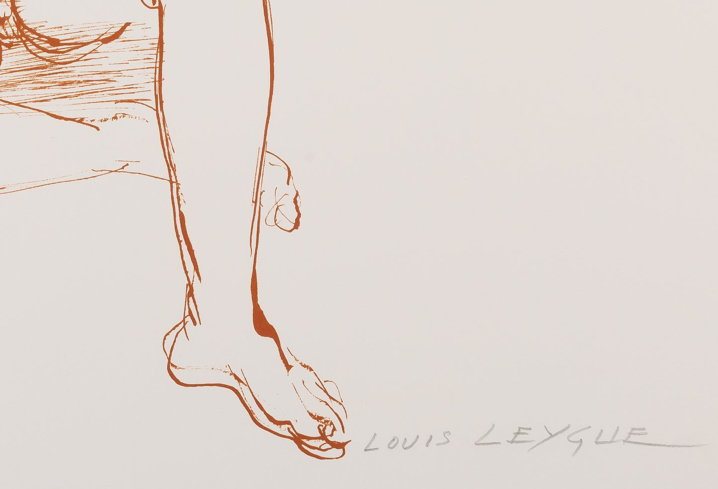 Louis LEYGUE : Nu assis - Lithographie originale signée