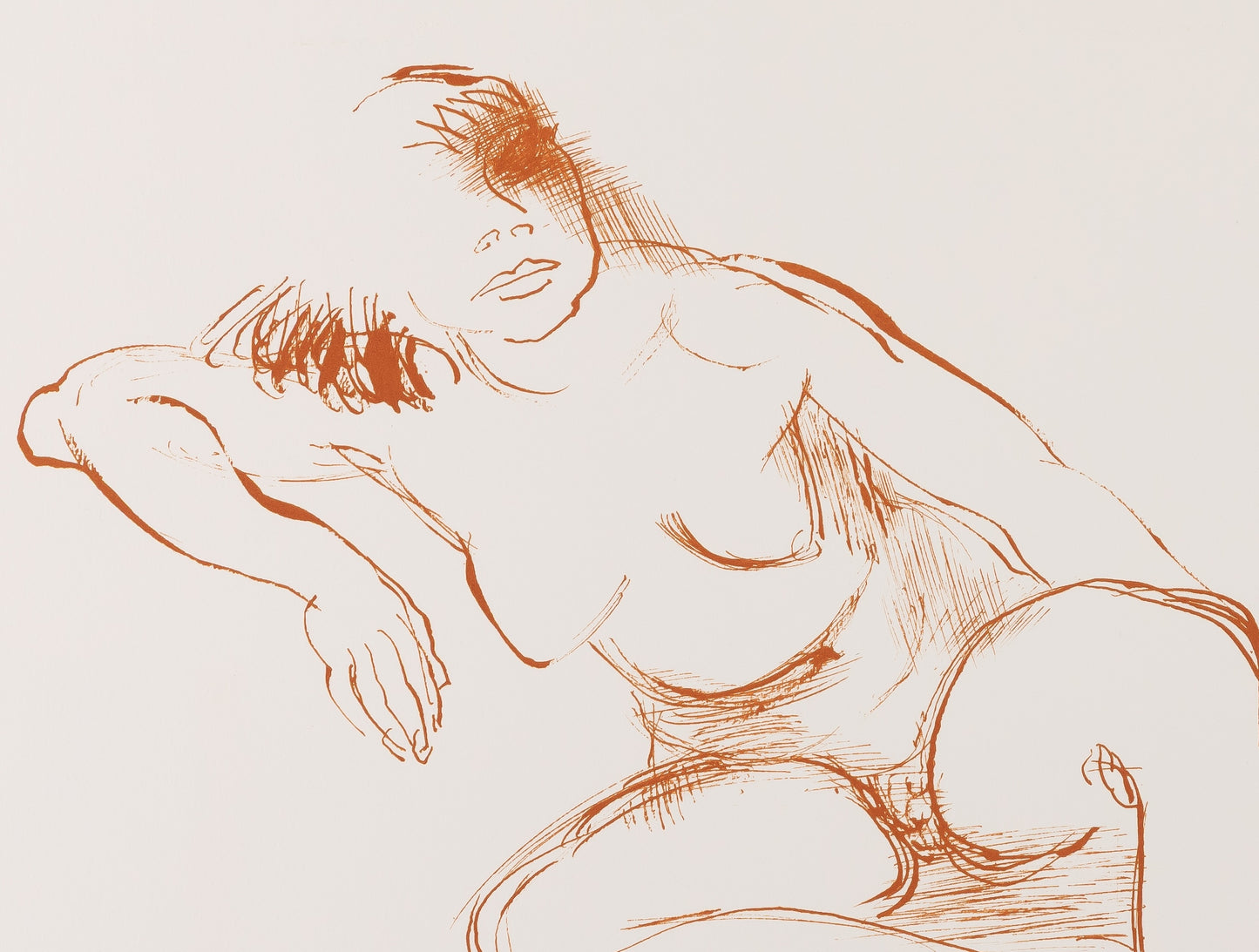 Louis LEYGUE : Nu assis - Lithographie originale signée