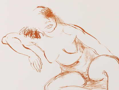 Louis LEYGUE : Nu assis - Lithographie originale signée