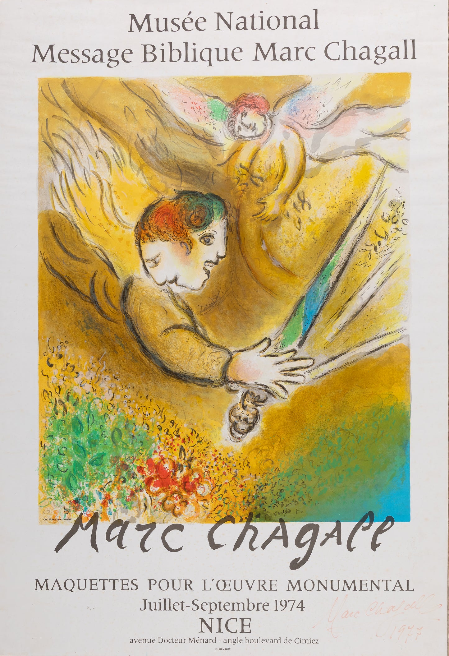 Marc CHAGALL : L'ange du jugement - Lithographie originale signée