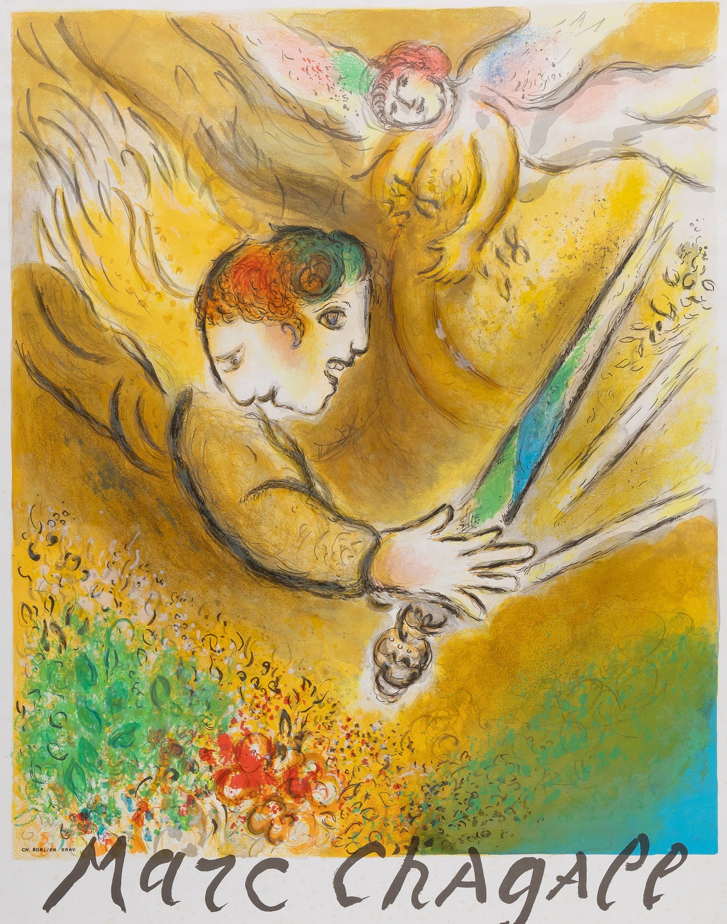 Marc CHAGALL : L'ange du jugement - Lithographie originale signée