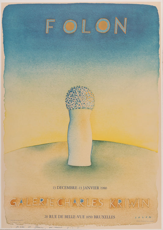 Jean Michel FOLON : Galerie Charles KRIWIN - Affiche originale signée et dédicacée