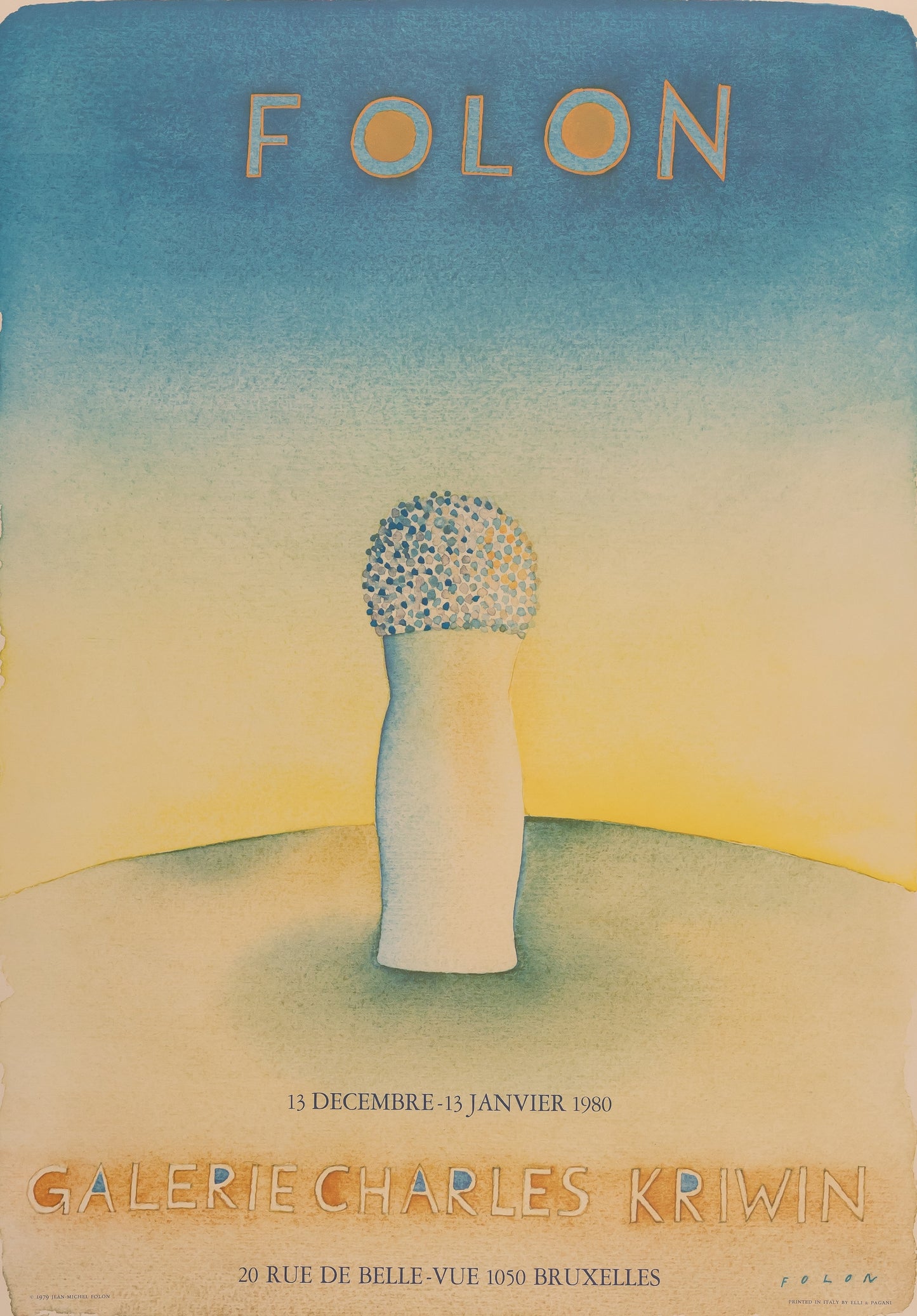 Jean Michel FOLON : Galerie Charles KRIWIN - Affiche originale signée et dédicacée
