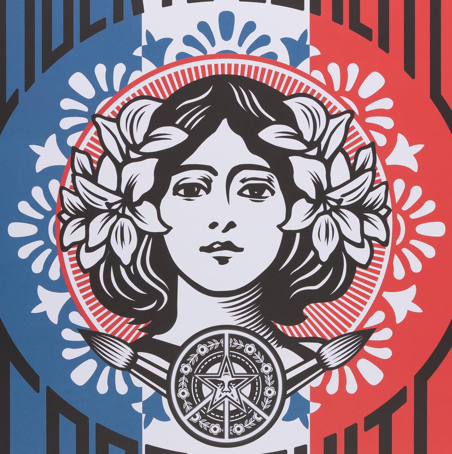 Shepard FAIREY (OBEY) : Liberté Egalité Fraternité - Affiche en couleurs