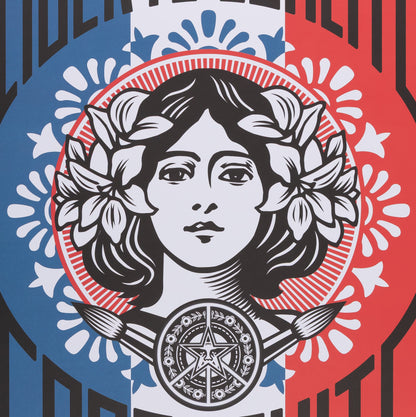 Shepard FAIREY (OBEY) : Liberté Egalité Fraternité - Affiche en couleurs