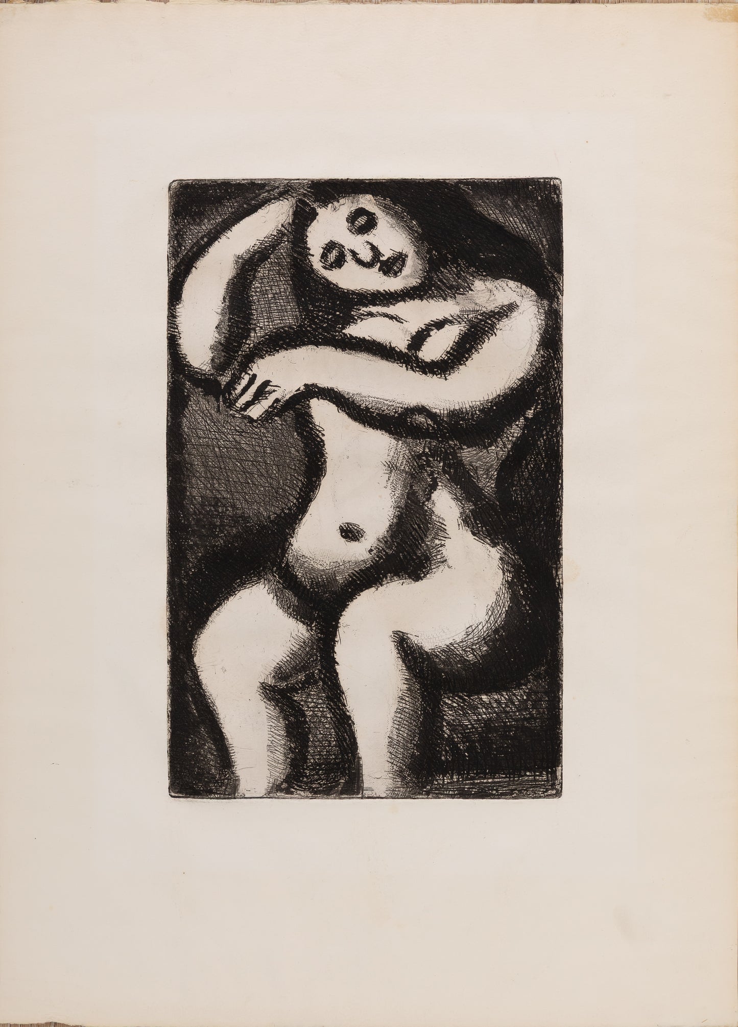 Georges ROUAULT : Nu au repos - Gravure originale