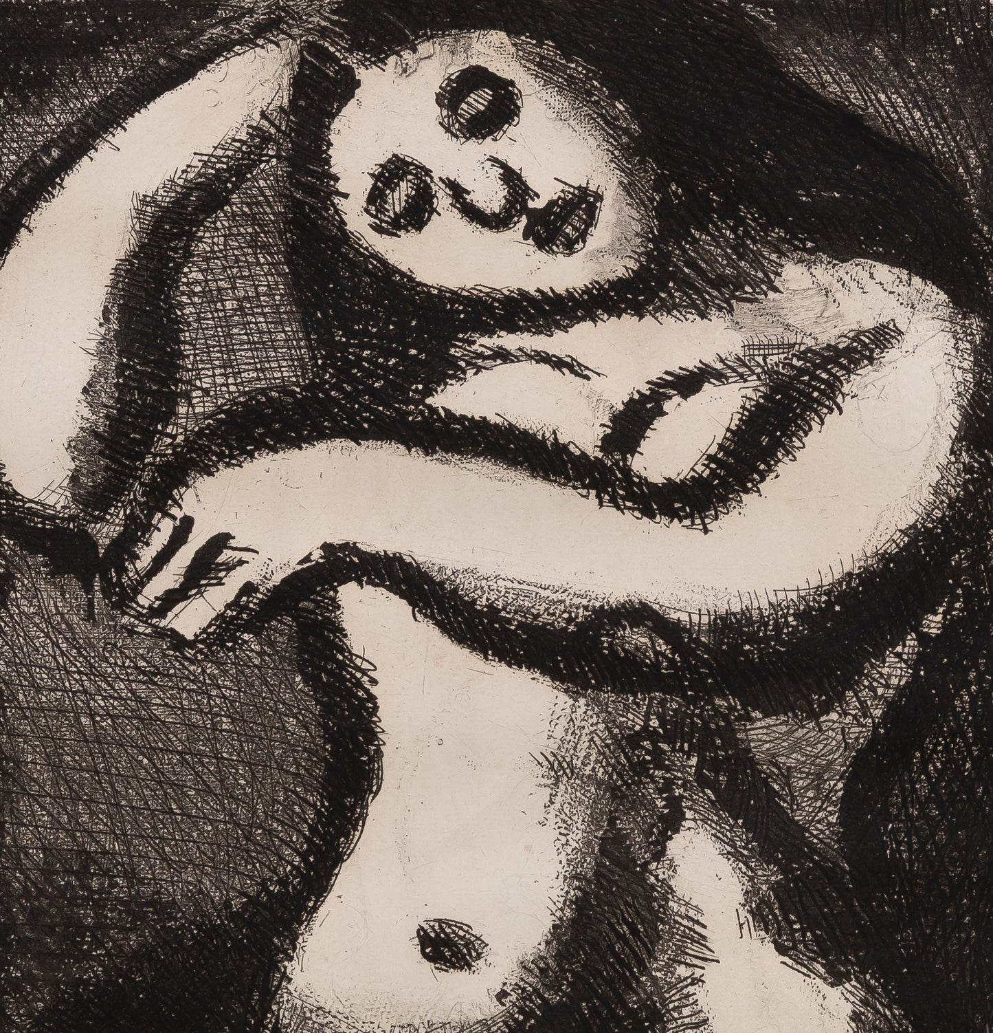 Georges ROUAULT : Nu au repos - Gravure originale
