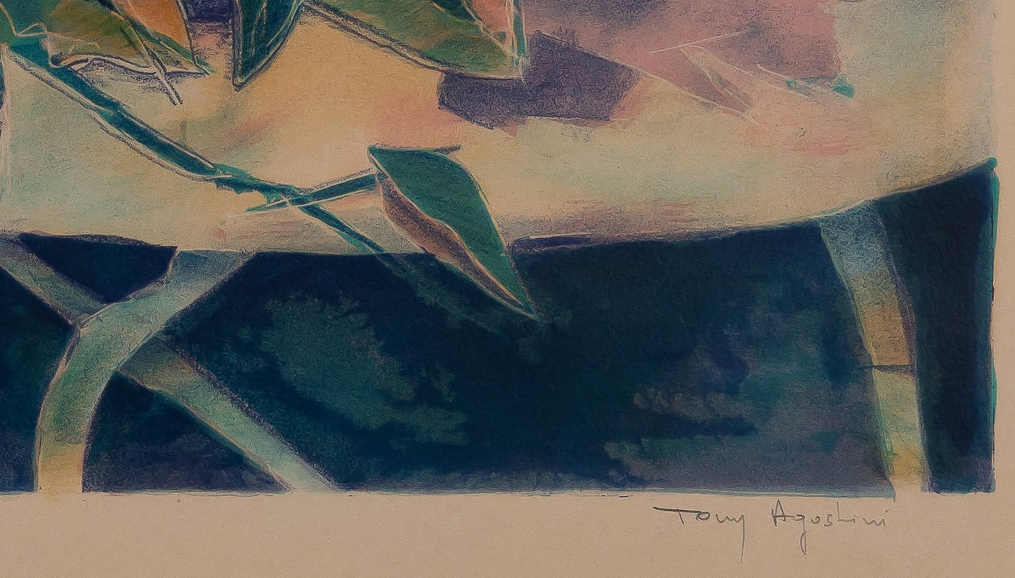 Tony AGOSTINI : Nature morte au violon - Lithographie originale signée
