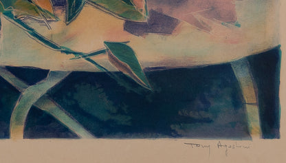 Tony AGOSTINI : Nature morte au violon - Lithographie originale signée