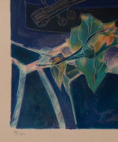 Tony AGOSTINI : Nature morte au violon - Lithographie originale signée