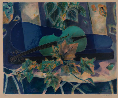 Tony AGOSTINI : Nature morte au violon - Lithographie originale signée