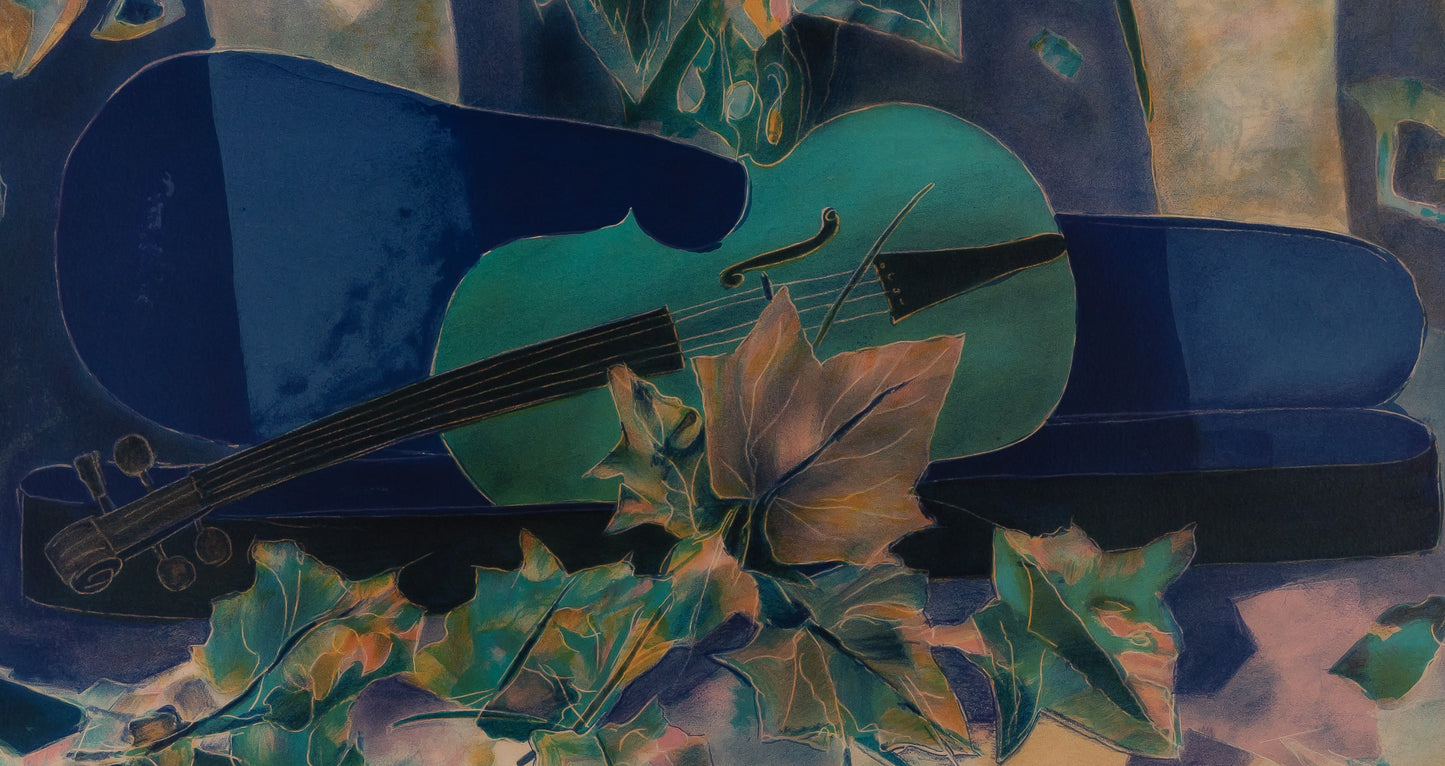 Tony AGOSTINI : Nature morte au violon - Lithographie originale signée