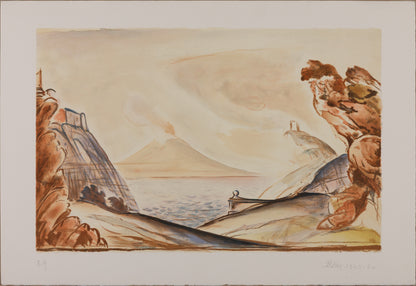 BALTHUS : Naples et le Vésuve - Lithographie originale signée