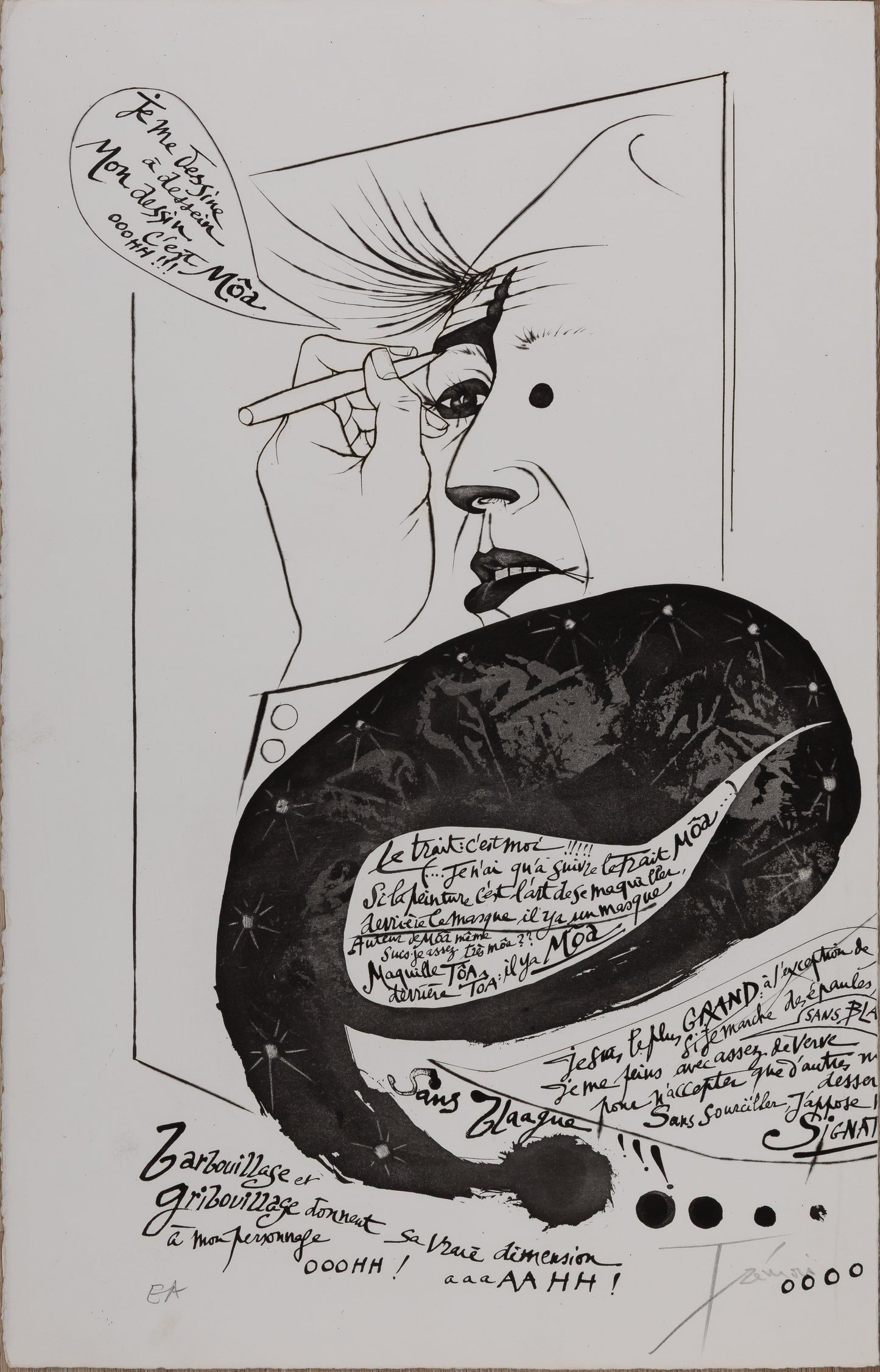 Pierre-Yves TREMOIS : Moâ Le clown - Lithographie originale signée