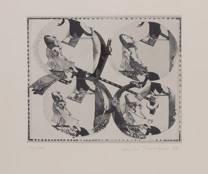André THOMKINS : Quadroculiste - Aquatinte originale signée