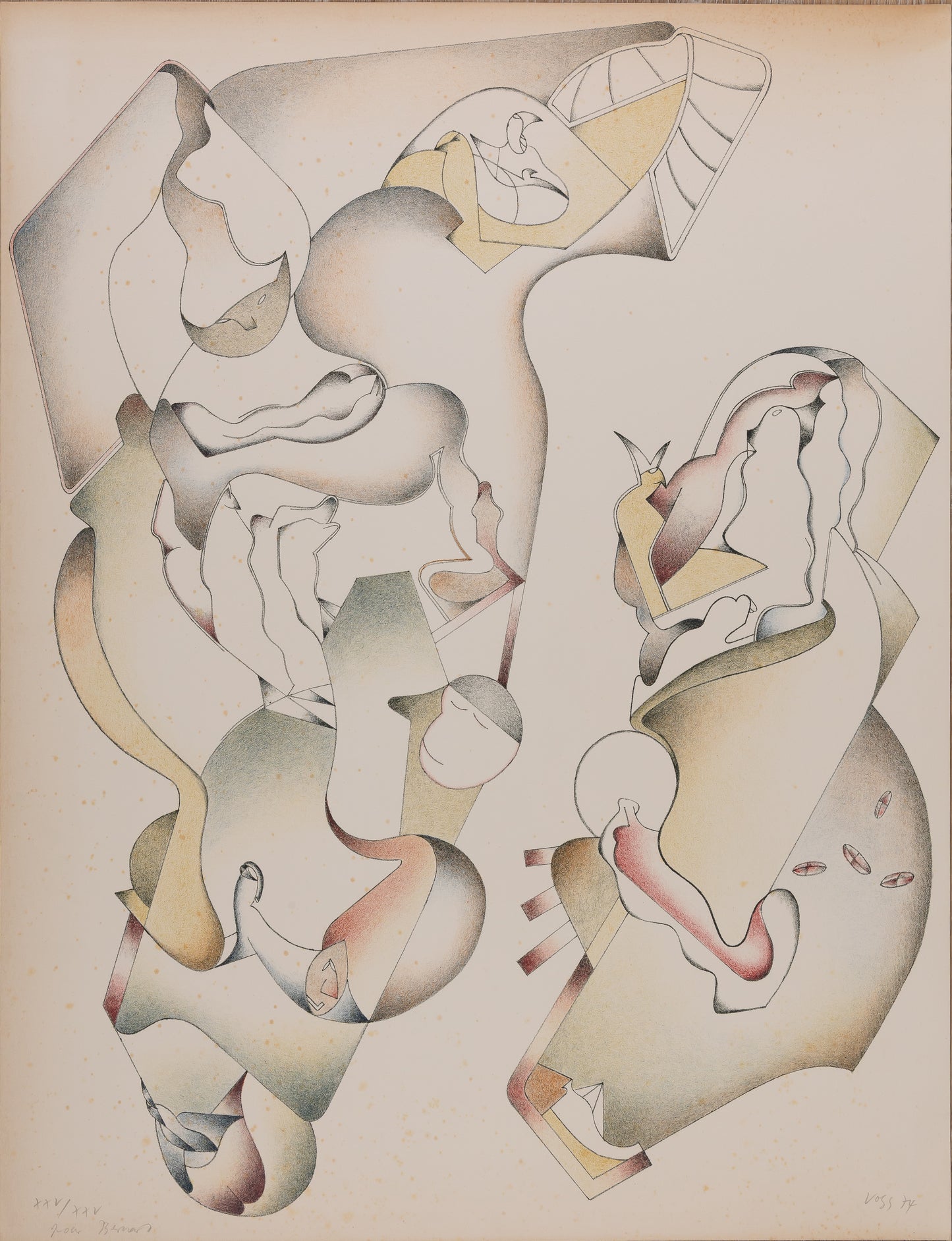 Jan VOSS : Composition - Lithographie originale signée