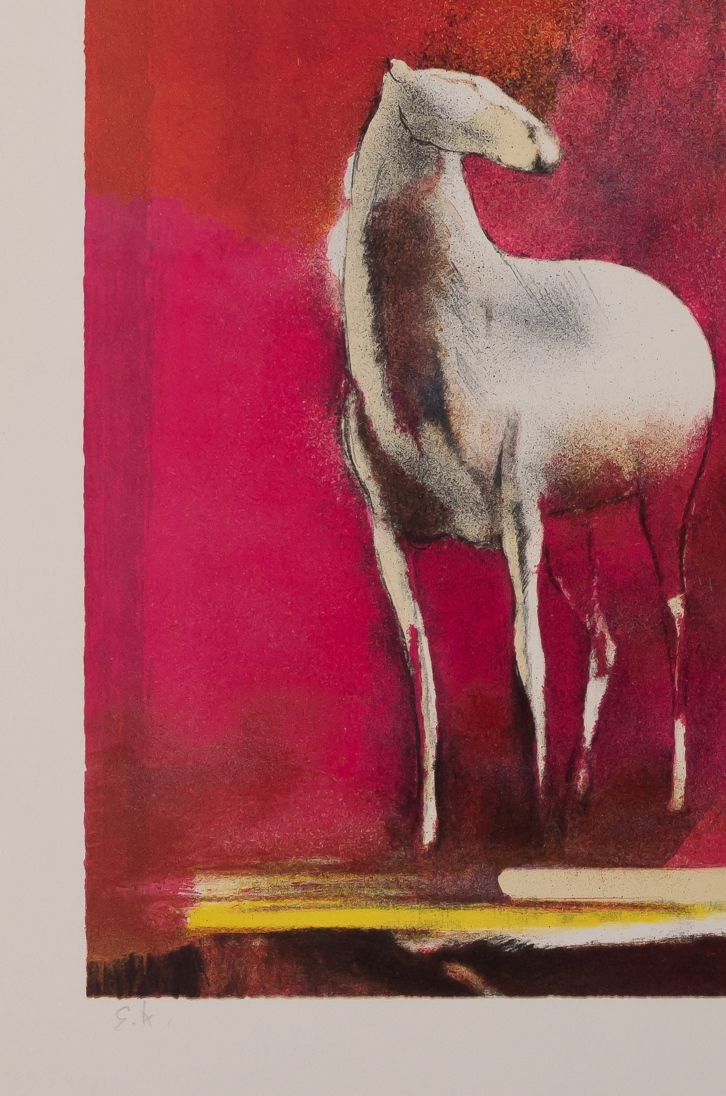 Paul GUIRAMAND : Chevaux - Lithographie originale signée