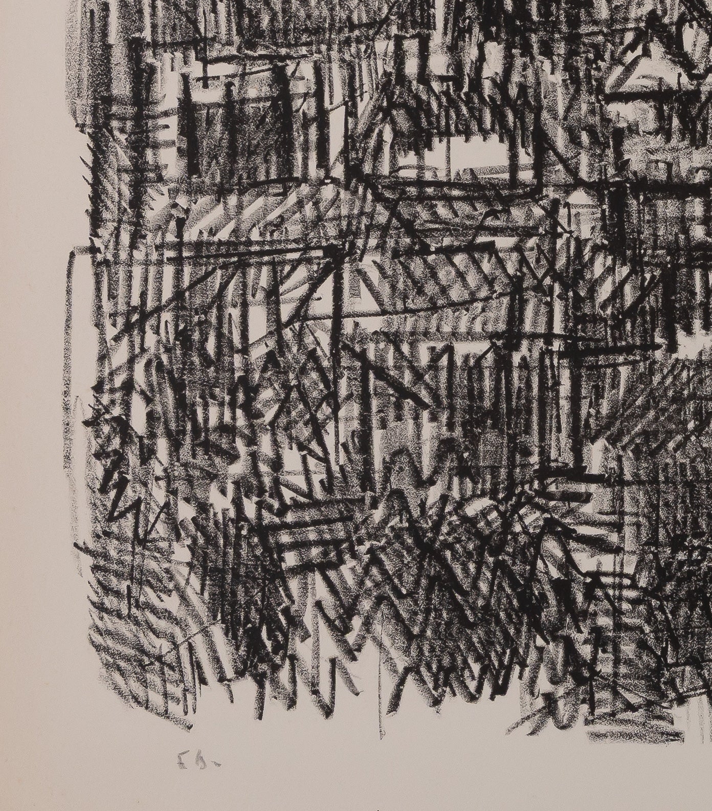 André COTTAVOZ : Sur les toits de Paris - Lithographie originale signée