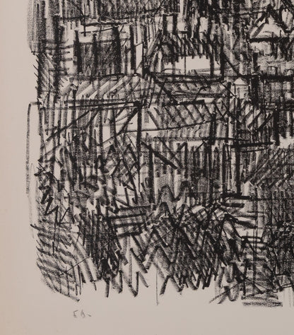 André COTTAVOZ : Sur les toits de Paris - Lithographie originale signée