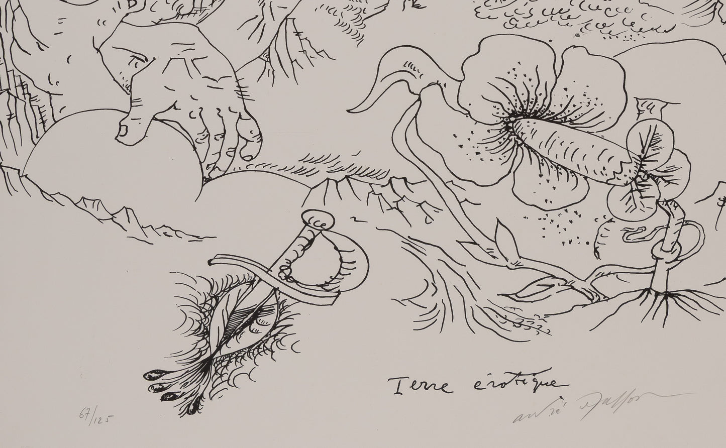 André MASSON : Terre Erotique - Lithographie originale signée