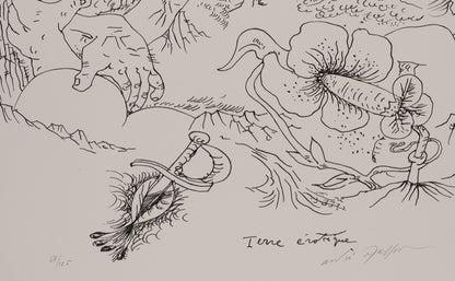 André MASSON : Terre Erotique - Lithographie originale signée