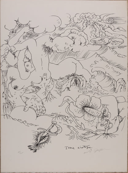 André MASSON : Terre Erotique - Lithographie originale signée