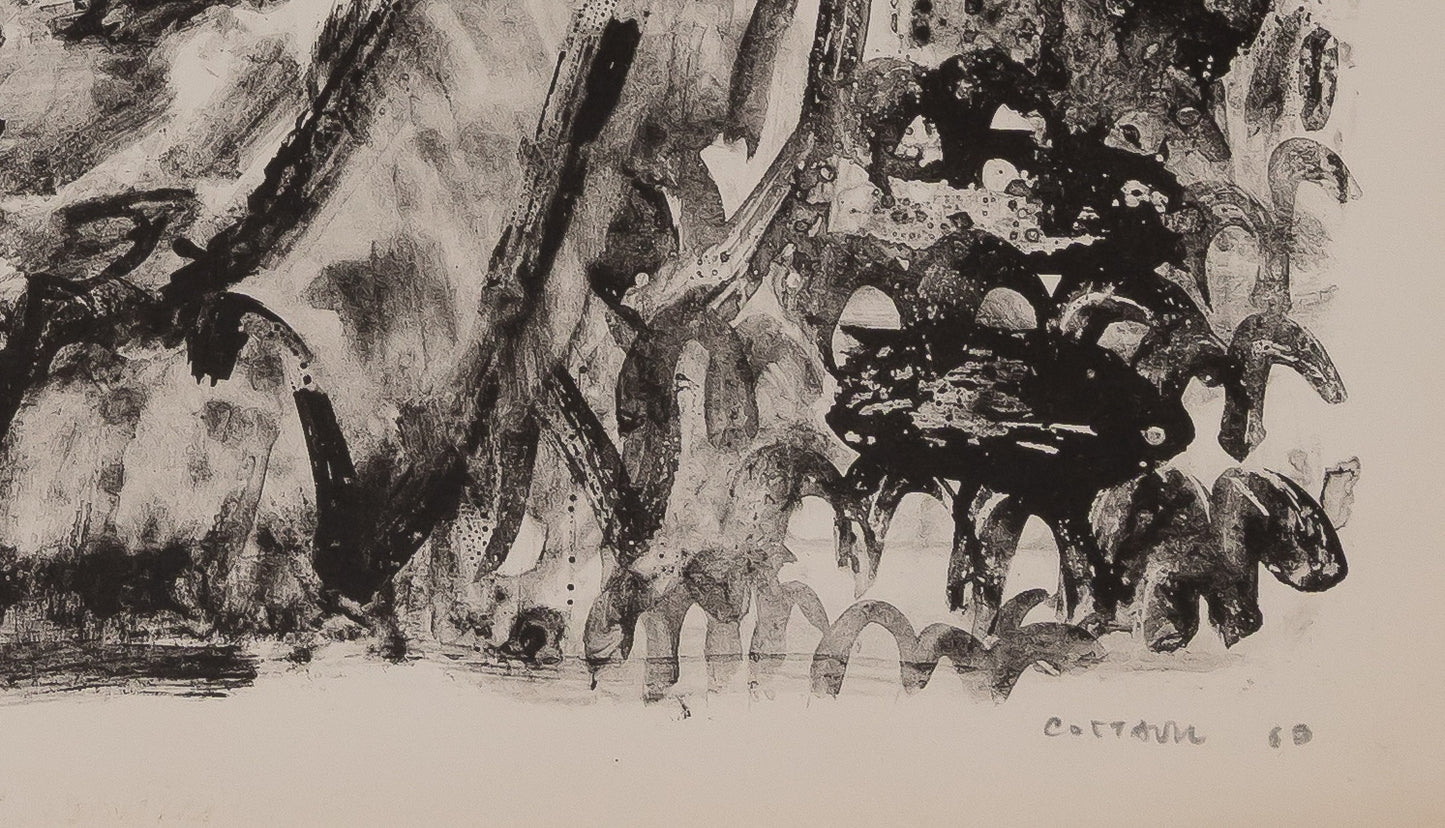 André COTTAVOZ : Visage féminin - Lithographie originale signée
