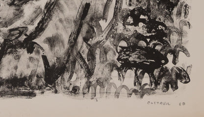 André COTTAVOZ : Visage féminin - Lithographie originale signée