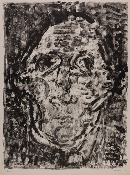 André COTTAVOZ : Visage féminin - Lithographie originale signée