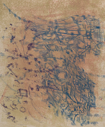 Camille BRYEN : Composition bleue - Lithographie originale signée
