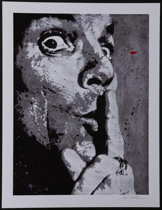 Jef AEROSOL : Chut! - Digigraphie signée