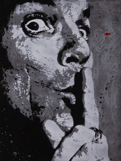 Jef AEROSOL : Chut! - Digigraphie signée