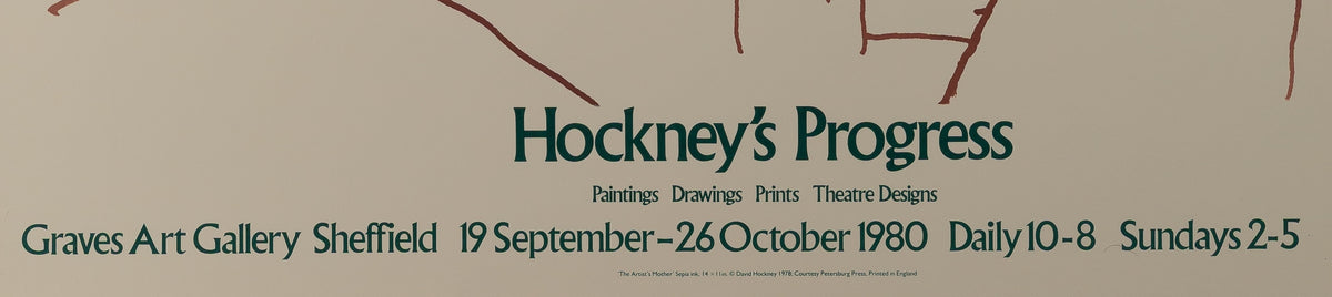 David HOCKNEY : The artist's mother - Affiche originale en couleurs