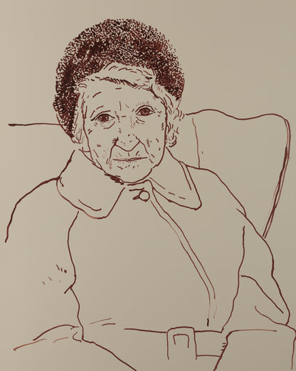 David HOCKNEY : The artist's mother - Affiche originale en couleurs