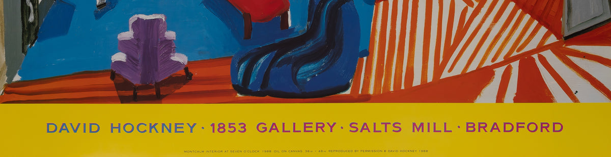 David HOCKNEY : Montcalm Interior at 7 o'clock - Affiche originale en couleurs