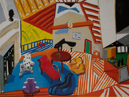 David HOCKNEY : Montcalm Interior at 7 o'clock - Affiche originale en couleurs