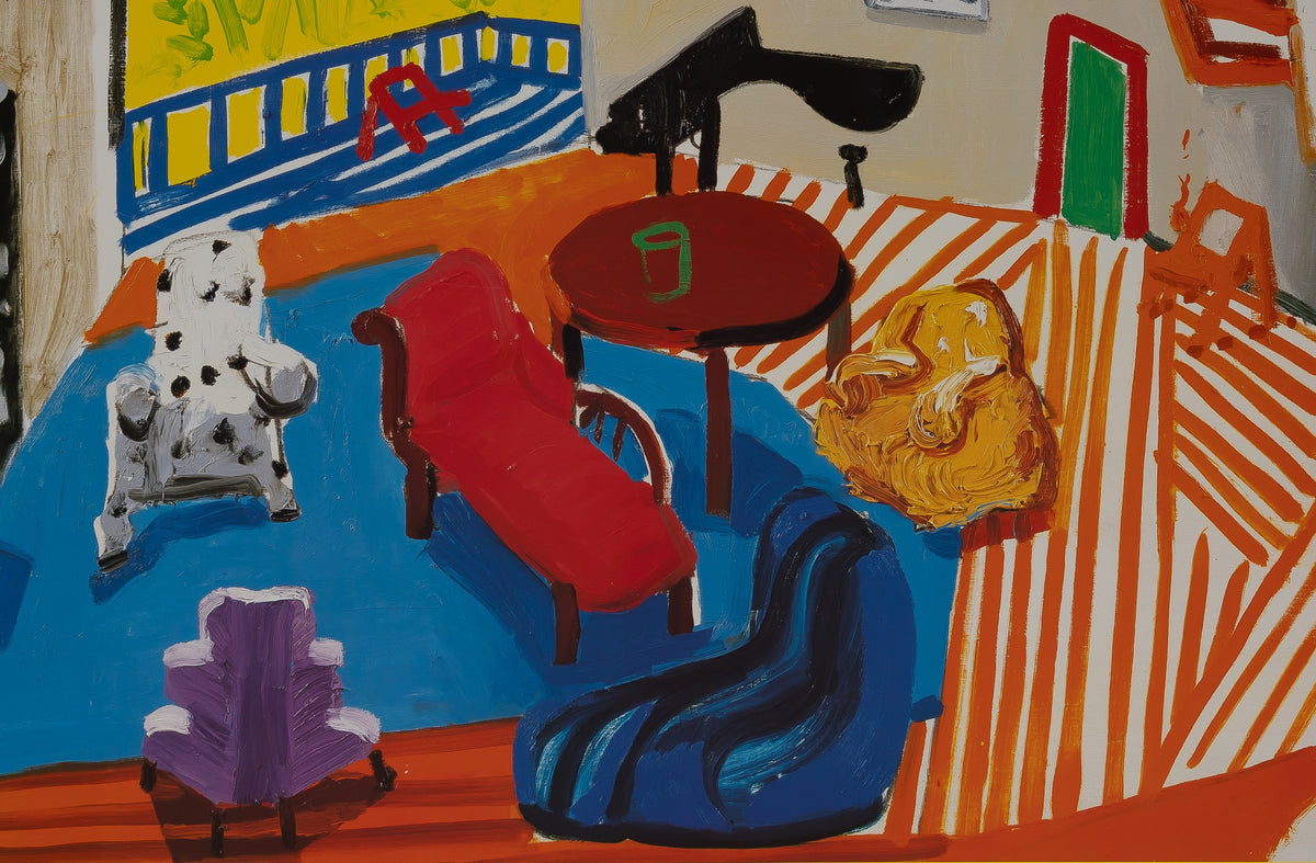 David HOCKNEY : Montcalm Interior at 7 o'clock - Affiche originale en couleurs