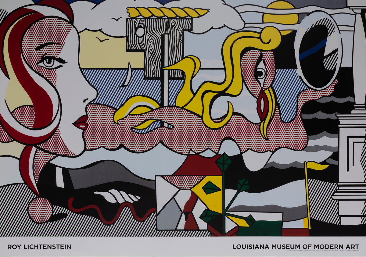 Roy LICHTENSTEIN : Figures in Landscape - Affiche originale en couleurs